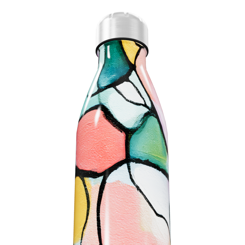 Garrafa Inox - Estampa Colorida Abstrata