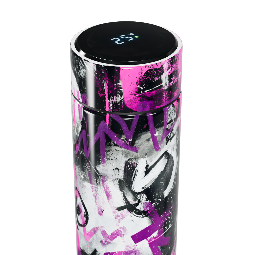 Garrafa Térmica Touch - Estampa Grafite Rosa