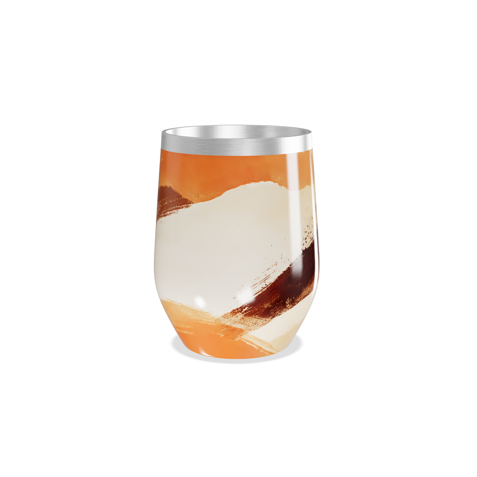 Copo Térmico Slim - Design Abstrato Laranja