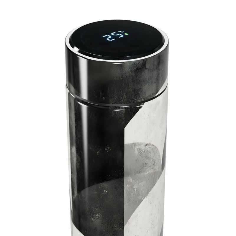 Garrafa Térmica Touch Preto e Branco Geométrico
