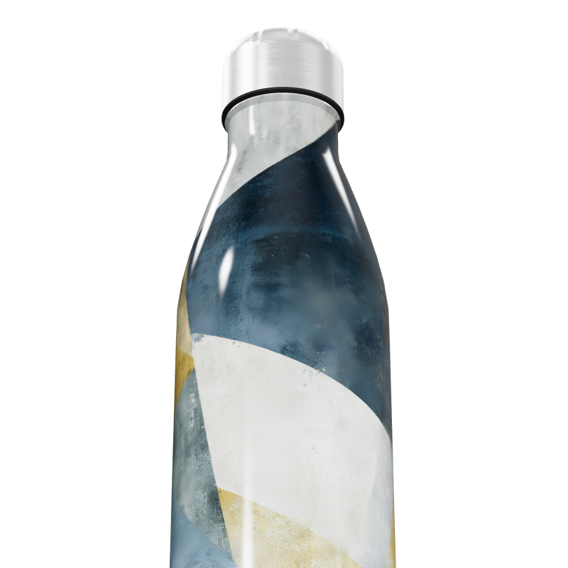 Garrafa Inox - Estampa Geométrica Azul