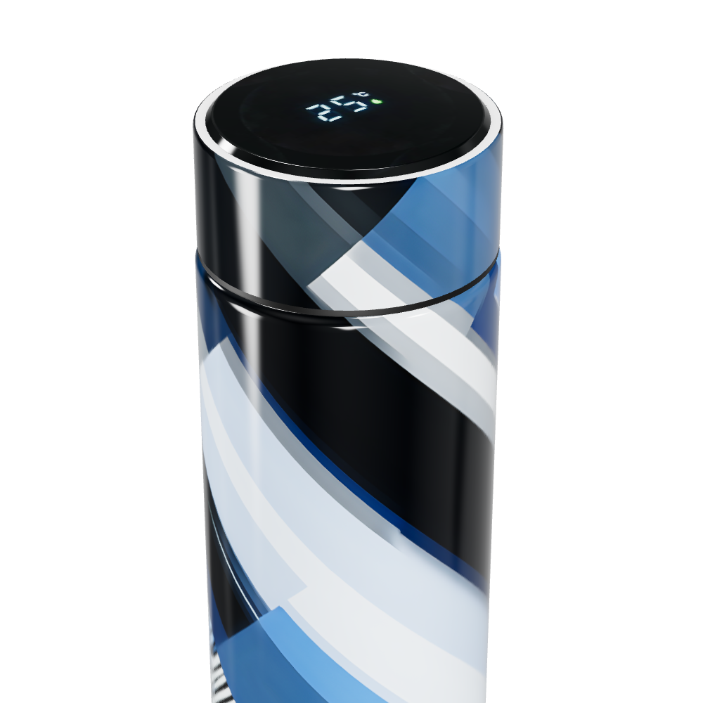 Garrafa Térmica Touch - Listras Azul e Preto