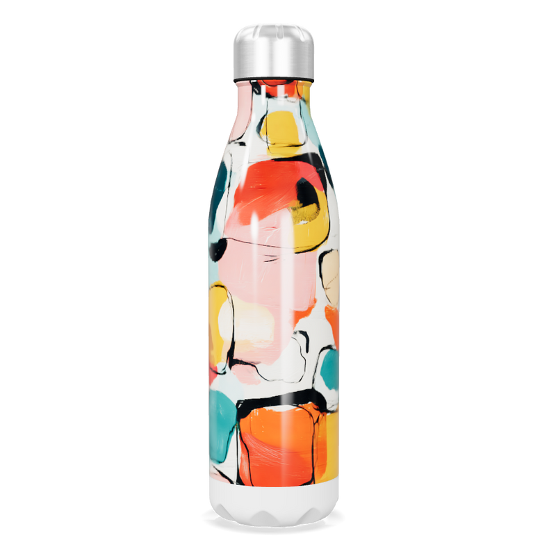 Garrafa Inox - Estampa Colorida Abstrata