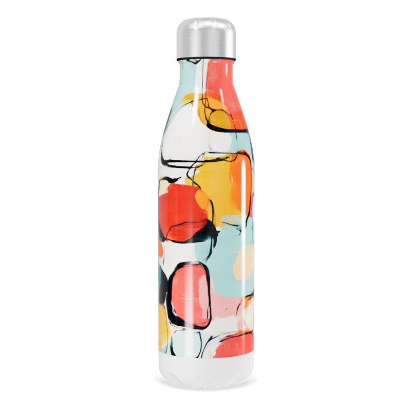 Garrafa Inox - Estampa Colorida Abstrata