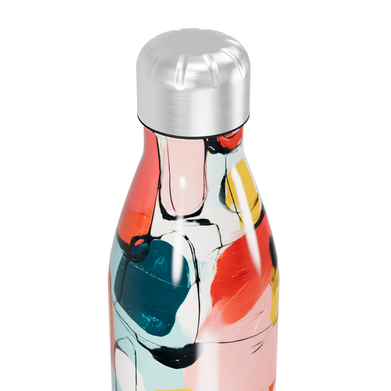 Garrafa Inox - Estampa Colorida Abstrata