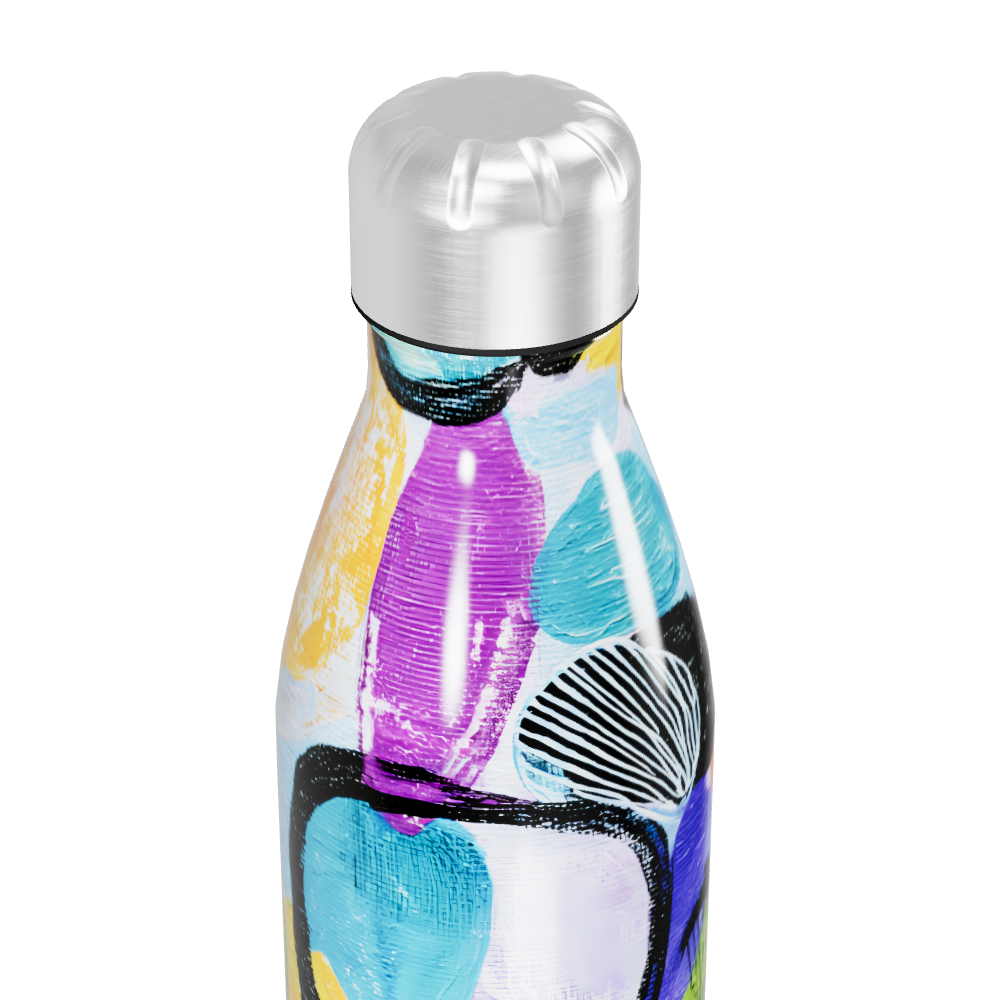 Garrafa Inox - Estampa Colorida Abstrata