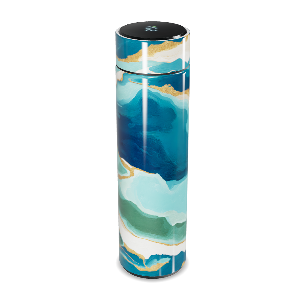 Garrafa Térmica Touch - Estampa Azul Marmorizada