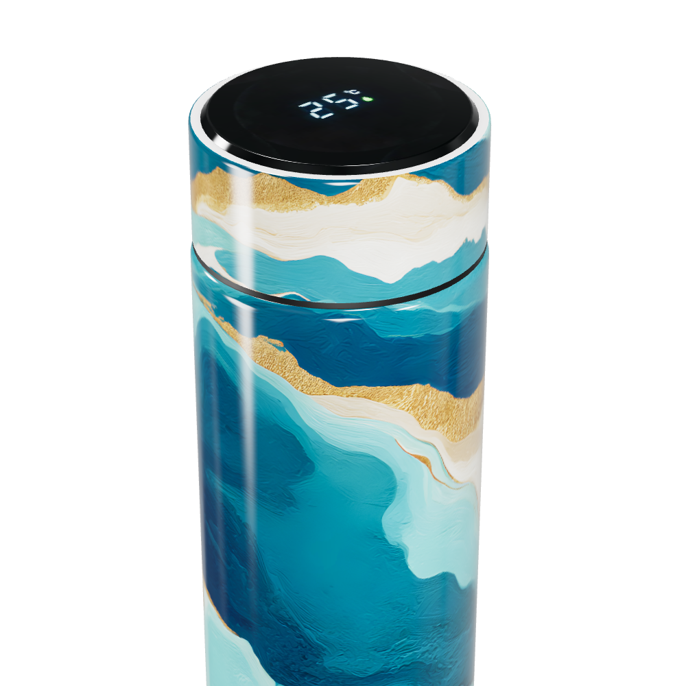 Garrafa Térmica Touch - Estampa Azul Marmorizada