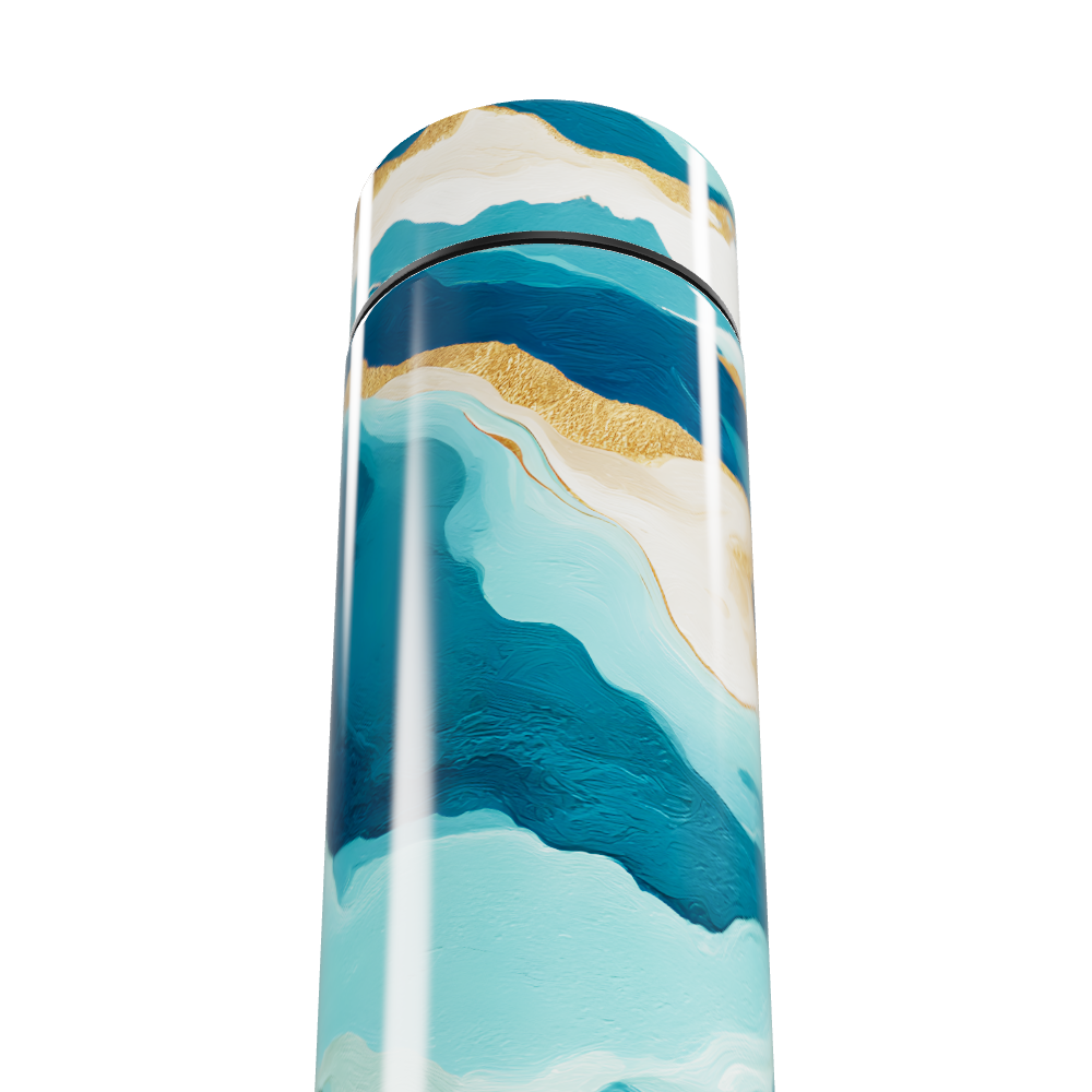 Garrafa Térmica Touch - Estampa Azul Marmorizada