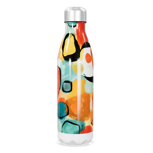 Garrafa Inox - Estampa Abstrata Colorida