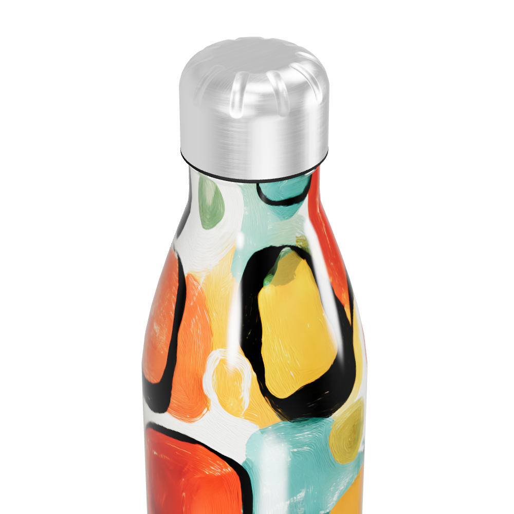 Garrafa Inox - Estampa Abstrata Colorida
