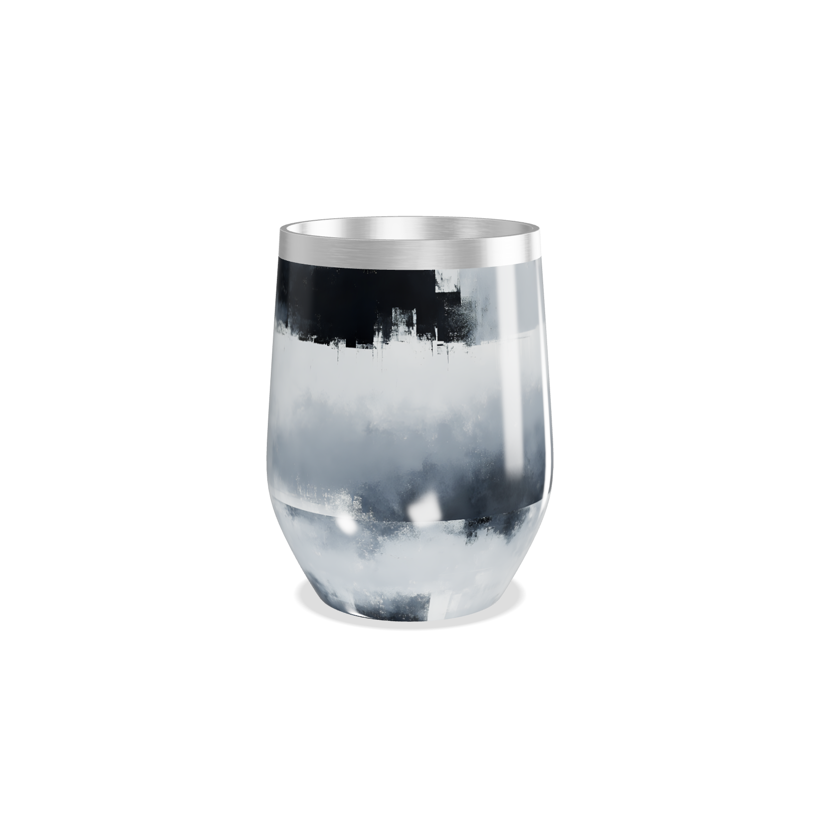 Copo Térmico Slim - Preto e Branco Inox