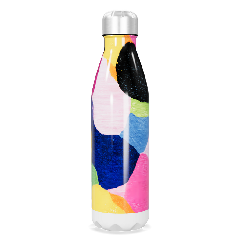 Garrafa Inox - Colorida com Estampa Abstrata