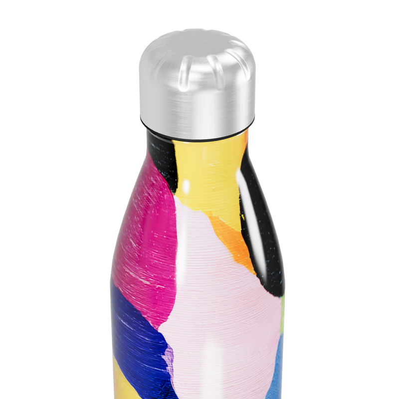 Garrafa Inox - Colorida com Estampa Abstrata