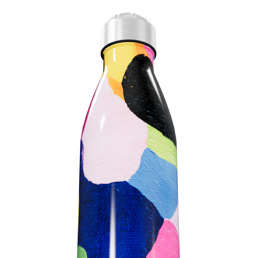 Garrafa Inox - Colorida com Estampa Abstrata