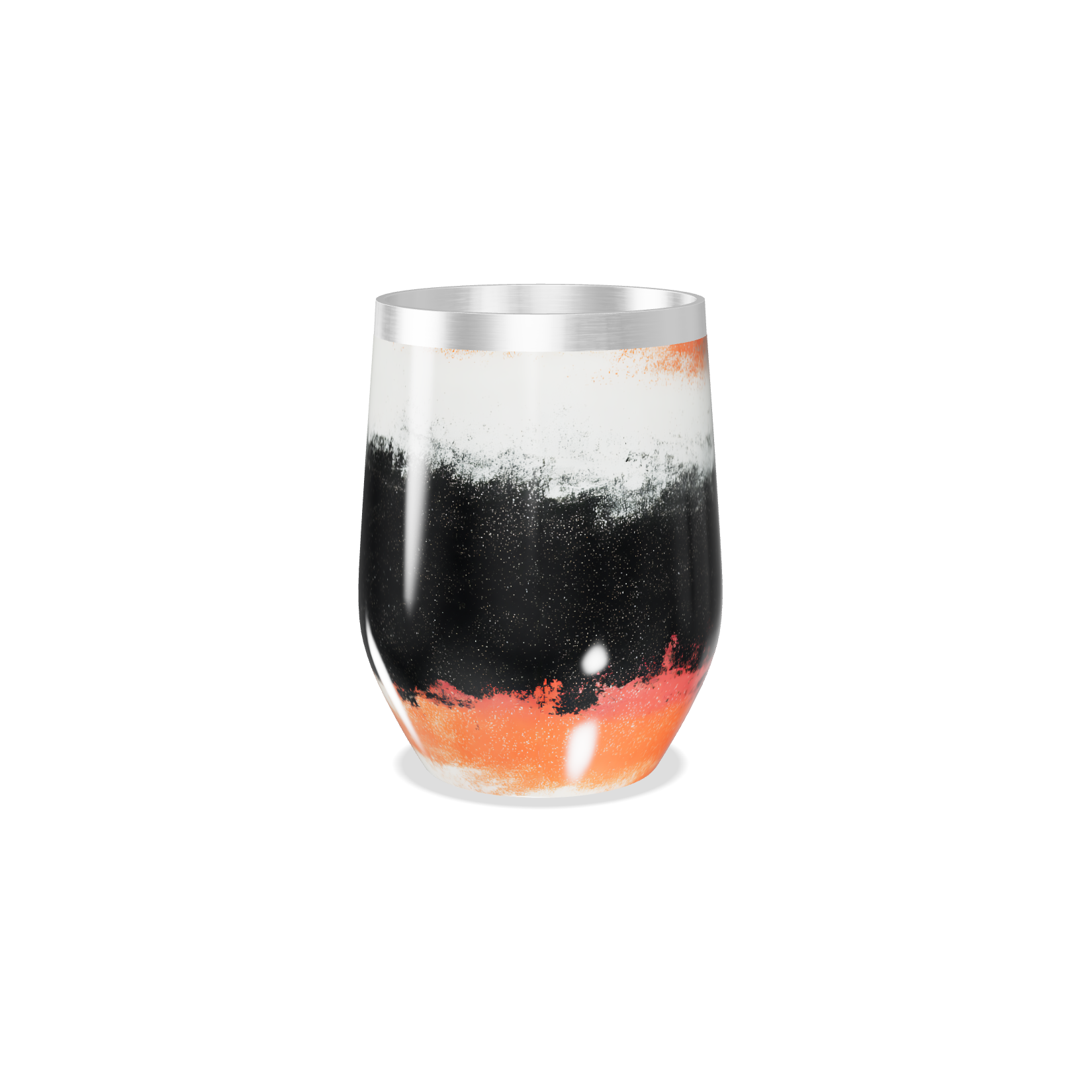 Copo Térmico Slim - Preto e Branco Aço Inox