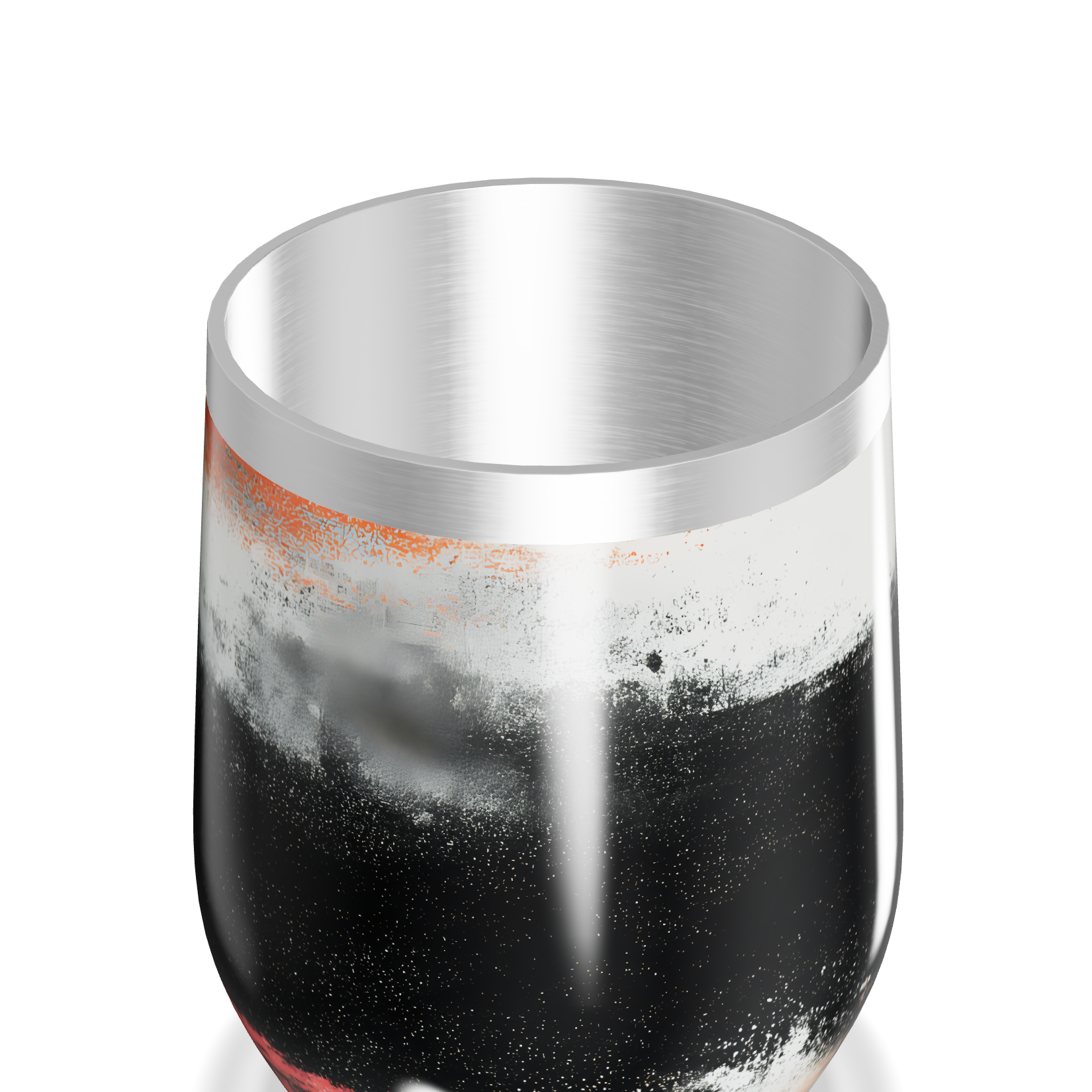 Copo Térmico Slim - Preto e Branco Aço Inox