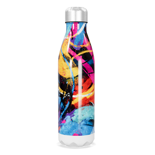 Garrafa Inox - Estampa Colorida Abstrata