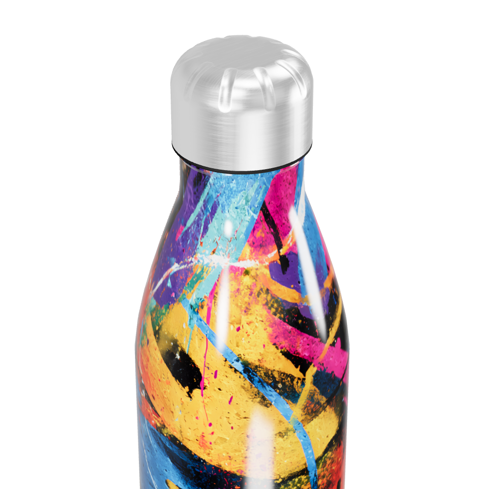 Garrafa Inox - Estampa Colorida Abstrata