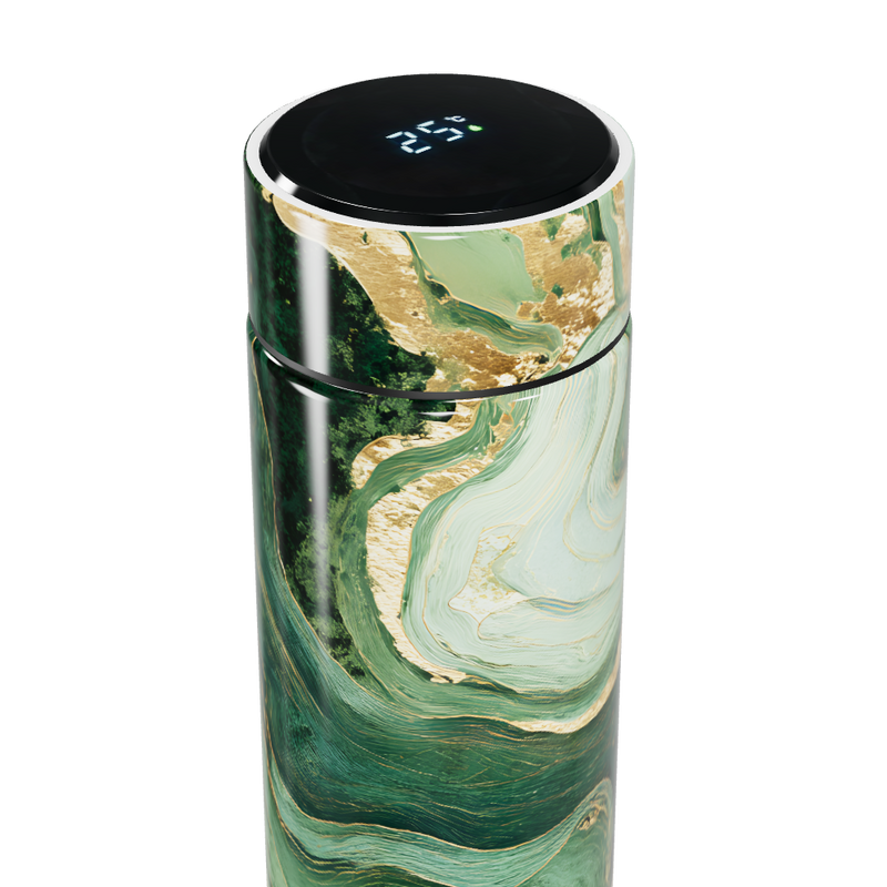 Garrafa Térmica Touch - Mármore Verde Elegante