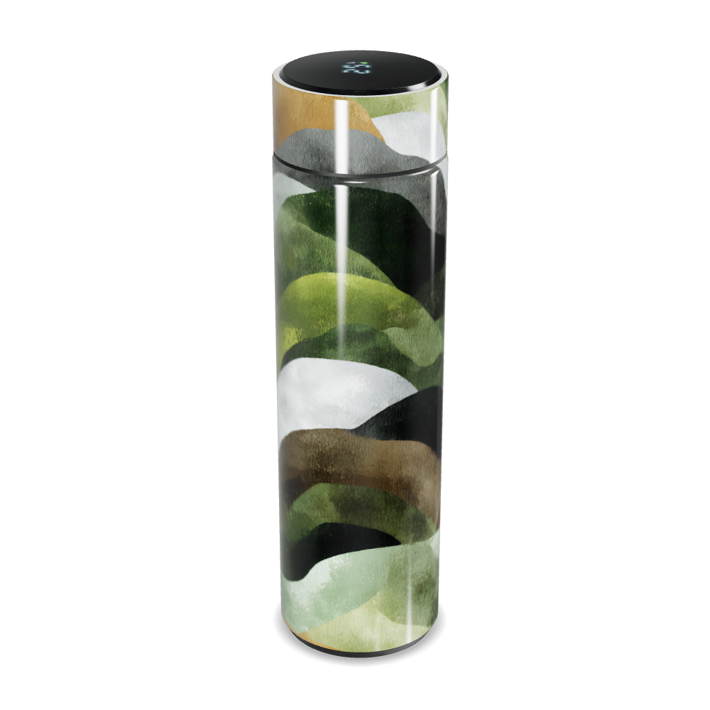 Garrafa Térmica Touch - Estampa Verde Abstrata