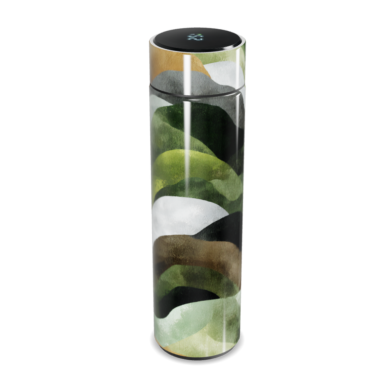 Garrafa Térmica Touch - Estampa Verde Abstrata