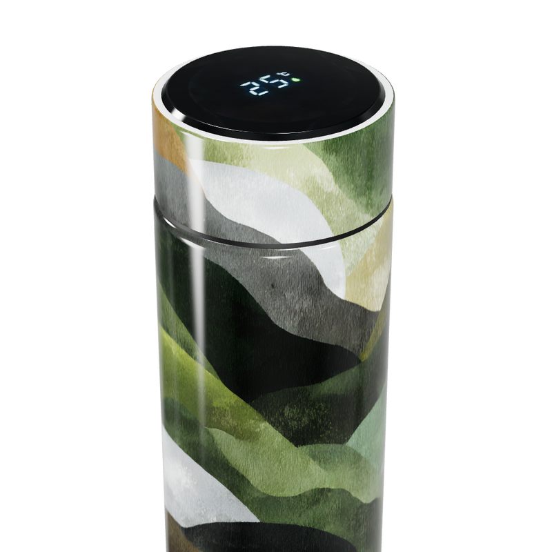 Garrafa Térmica Touch - Estampa Verde Abstrata