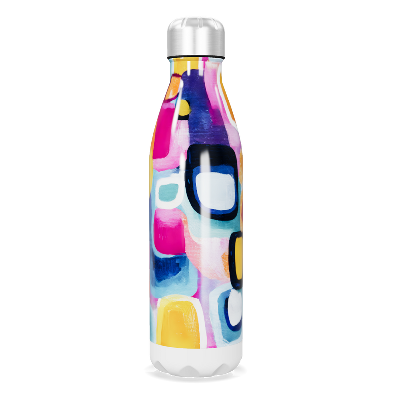 Garrafa Inox - Estampa Colorida Abstrata