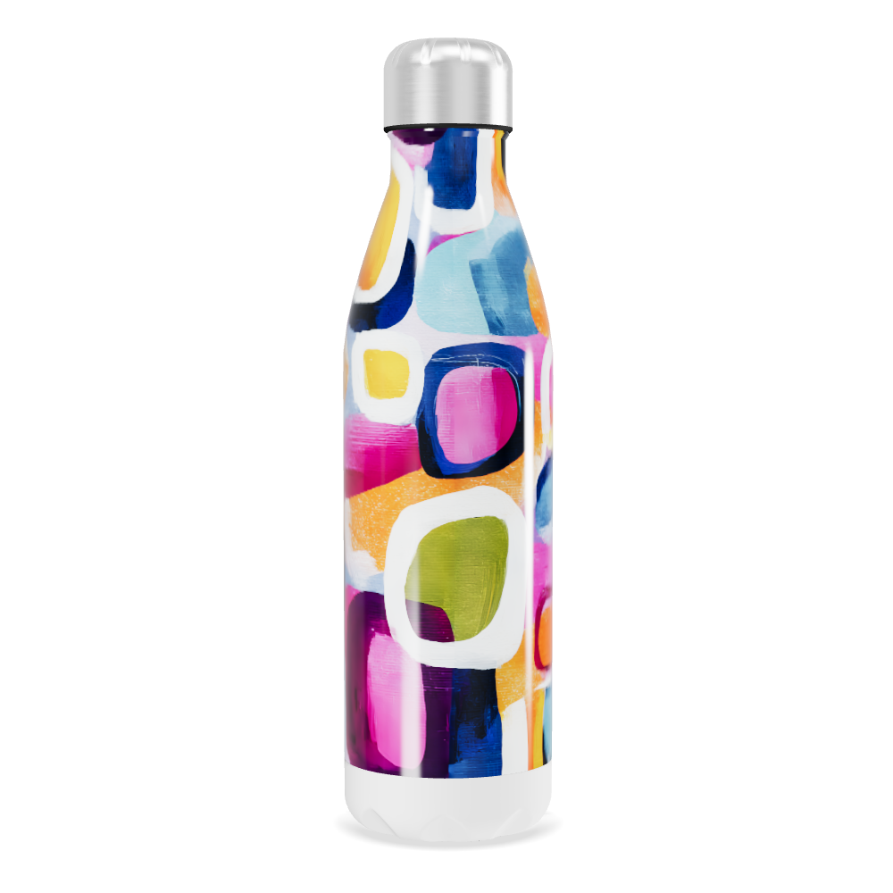 Garrafa Inox - Estampa Colorida Abstrata
