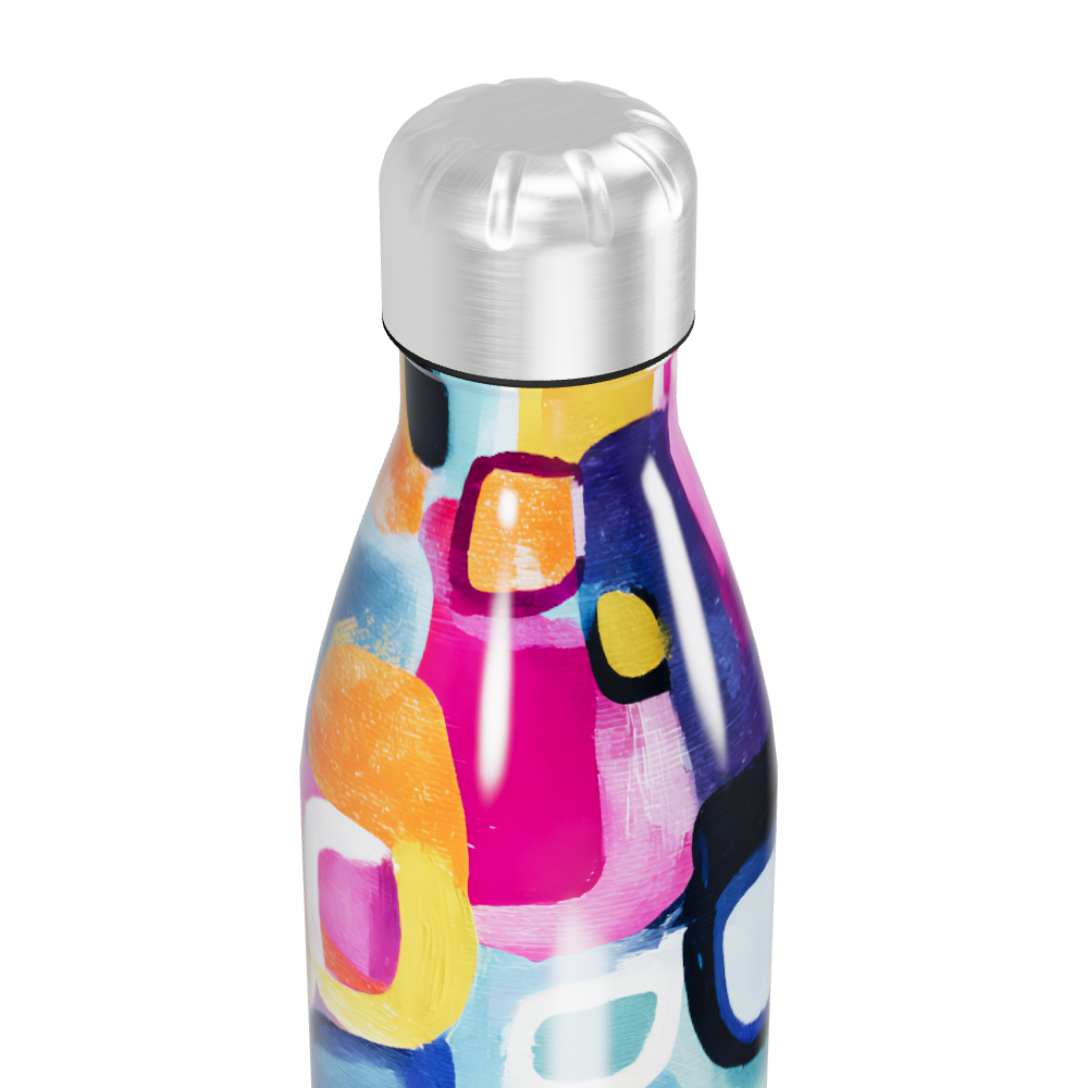 Garrafa Inox - Estampa Colorida Abstrata