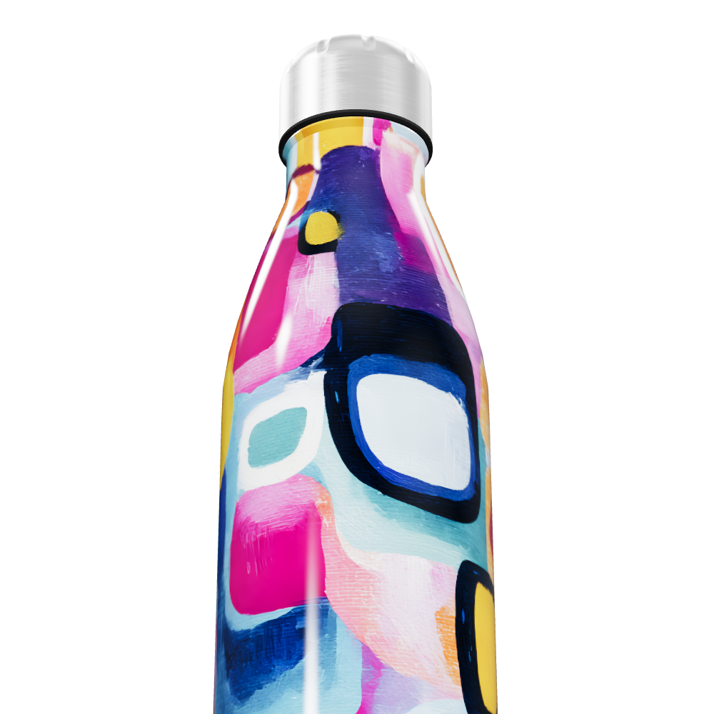 Garrafa Inox - Estampa Colorida Abstrata