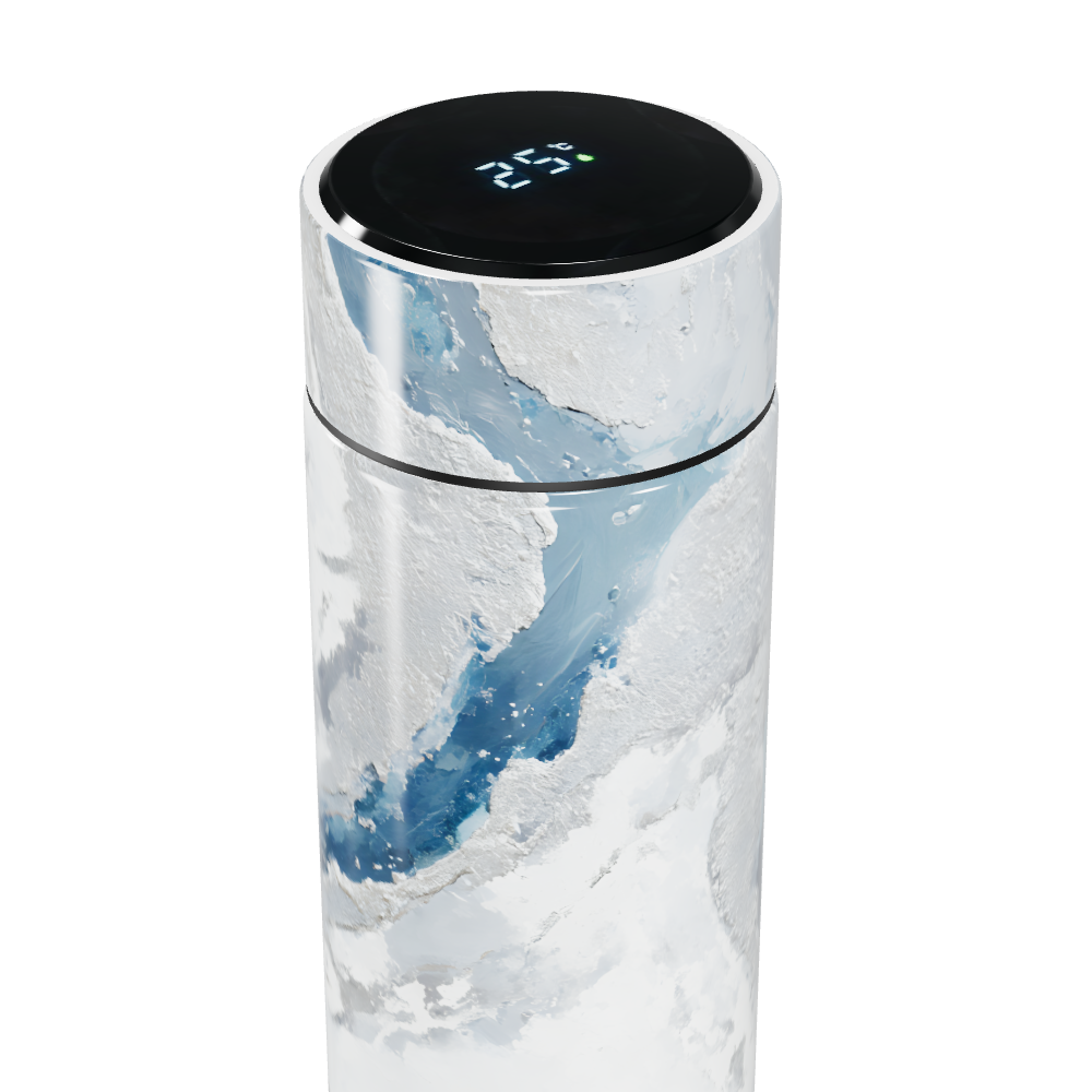 Garrafa Térmica Touch - Mármore Branco Digital