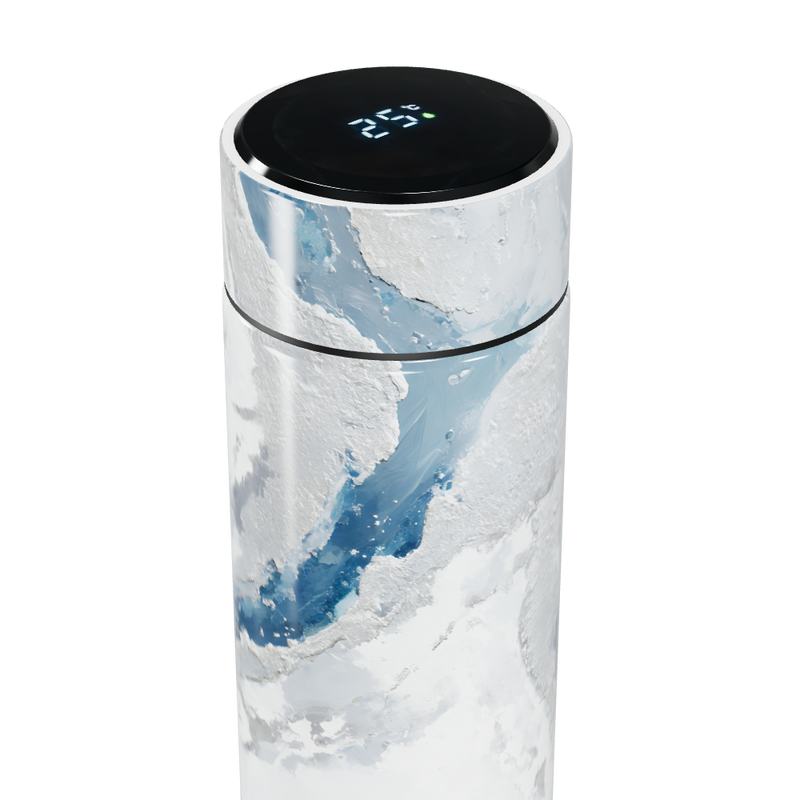 Garrafa Térmica Touch - Mármore Branco Digital