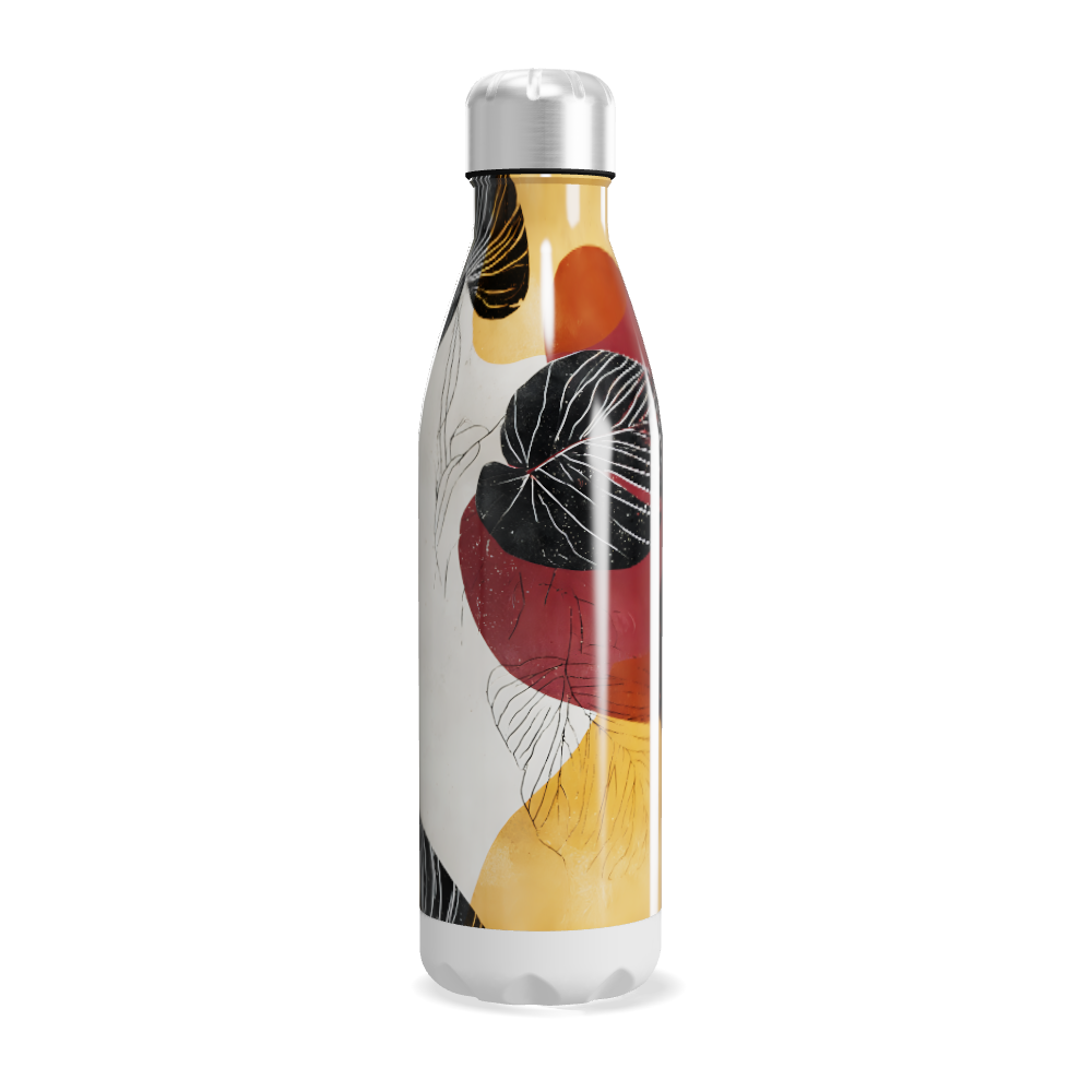 Garrafa Inox - Estampa Folhas Coloridas