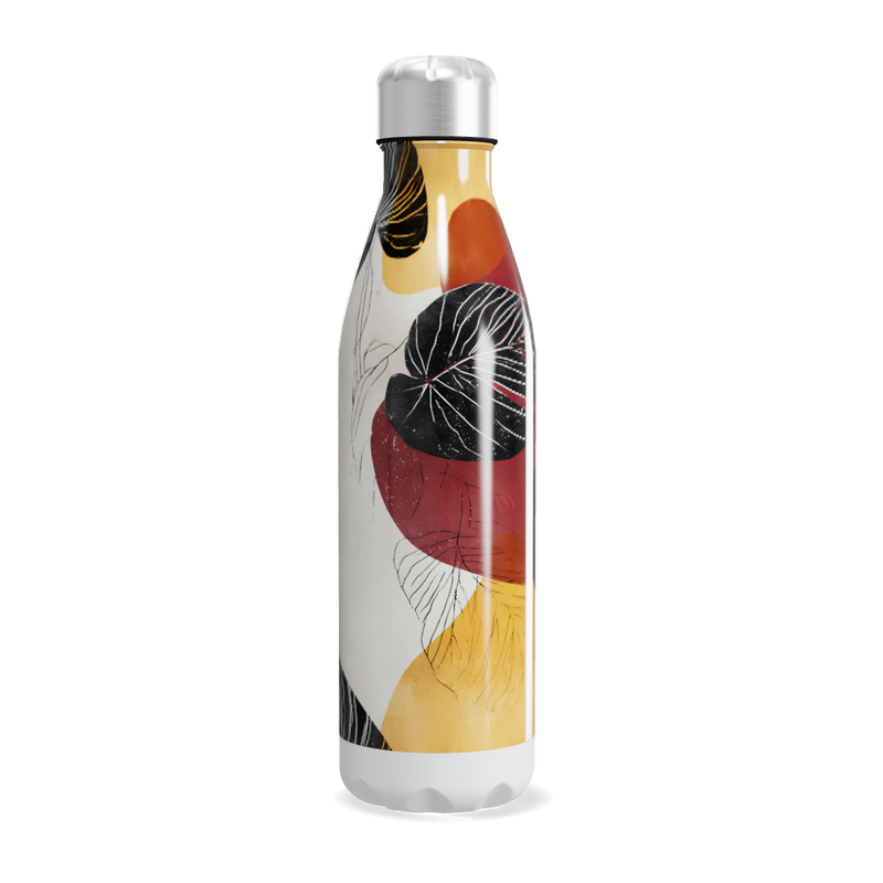 Garrafa Inox - Estampa Folhas Coloridas