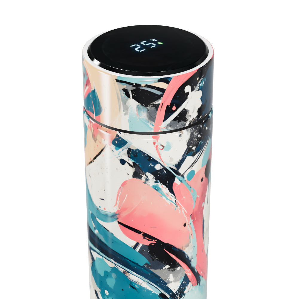 Garrafa Térmica Touch - Estampa Colorida Abstrata