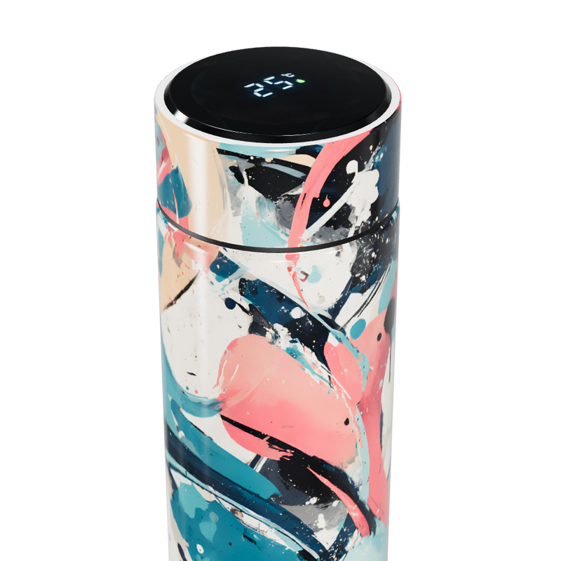 Garrafa Térmica Touch - Estampa Colorida Abstrata