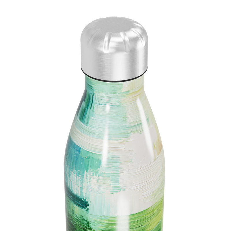 Garrafa Inox - Verde com Estampa Abstrata