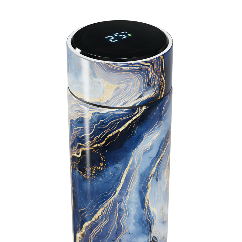 Garrafa Térmica Touch - Azul Mármore Elegante