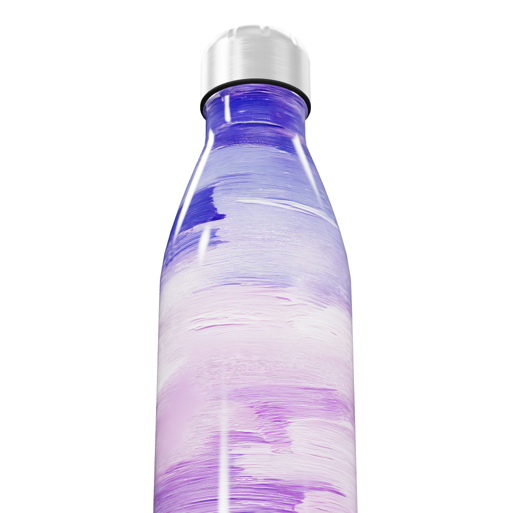 Garrafa Inox - Roxa com Pintura Artística