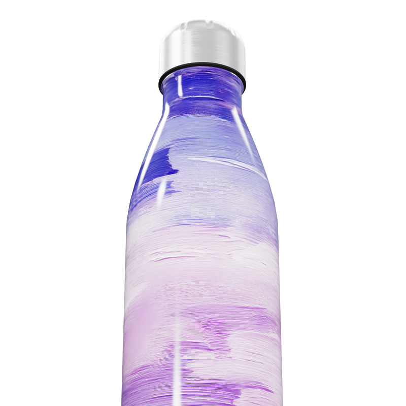 Garrafa Inox - Roxa com Pintura Artística