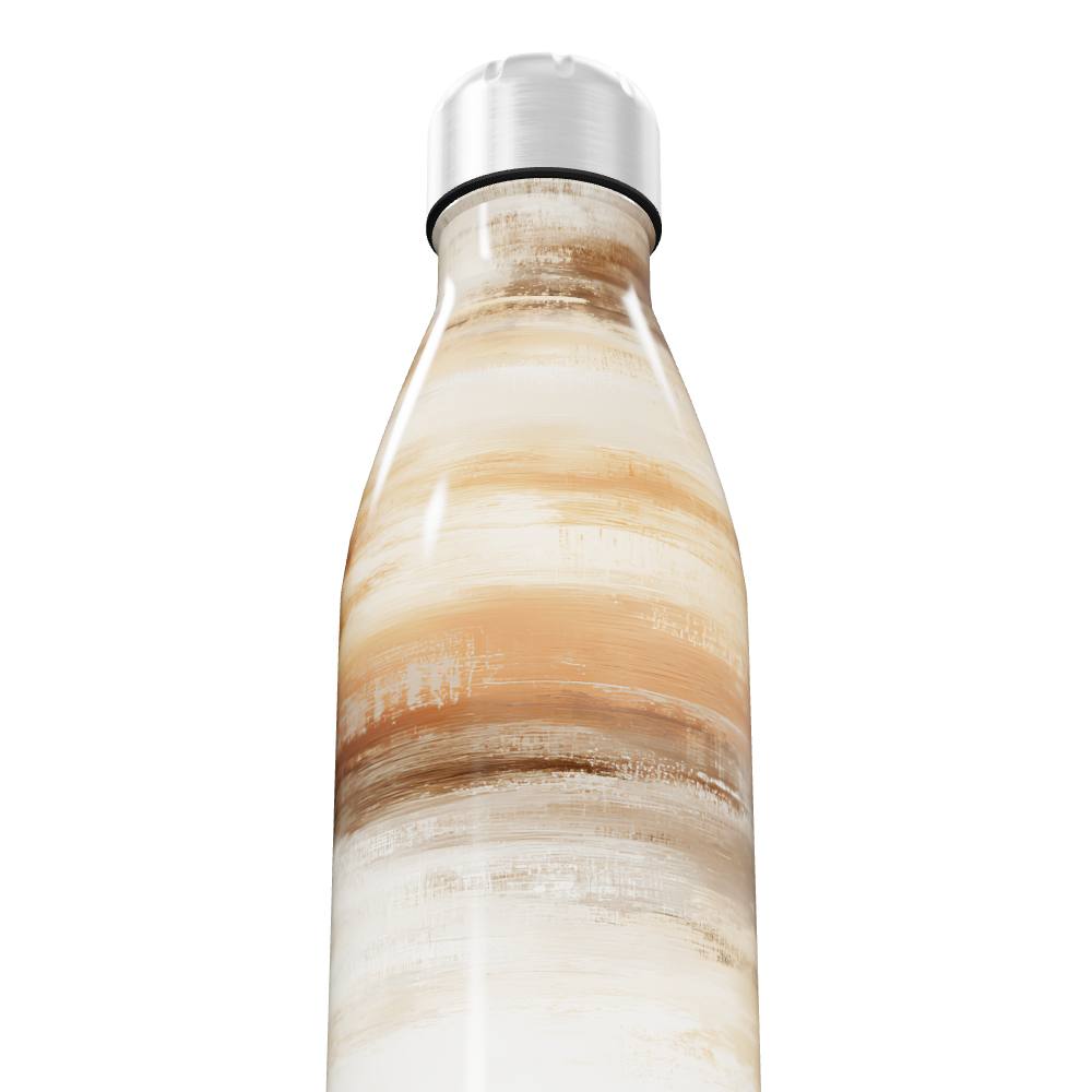 Garrafa Inox - Estampa Marrom e Bege