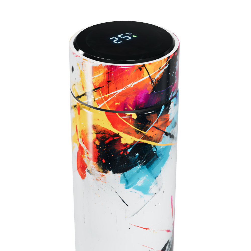Garrafa Térmica Touch - Estampa Colorida Abstrata
