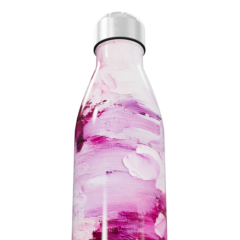 Garrafa Inox - Pintura Roxa Abstrata