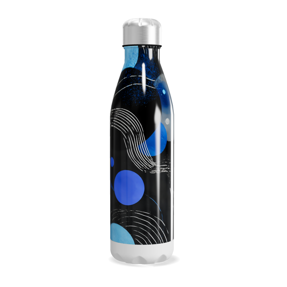 Garrafa Inox Estampada Azul e Preto