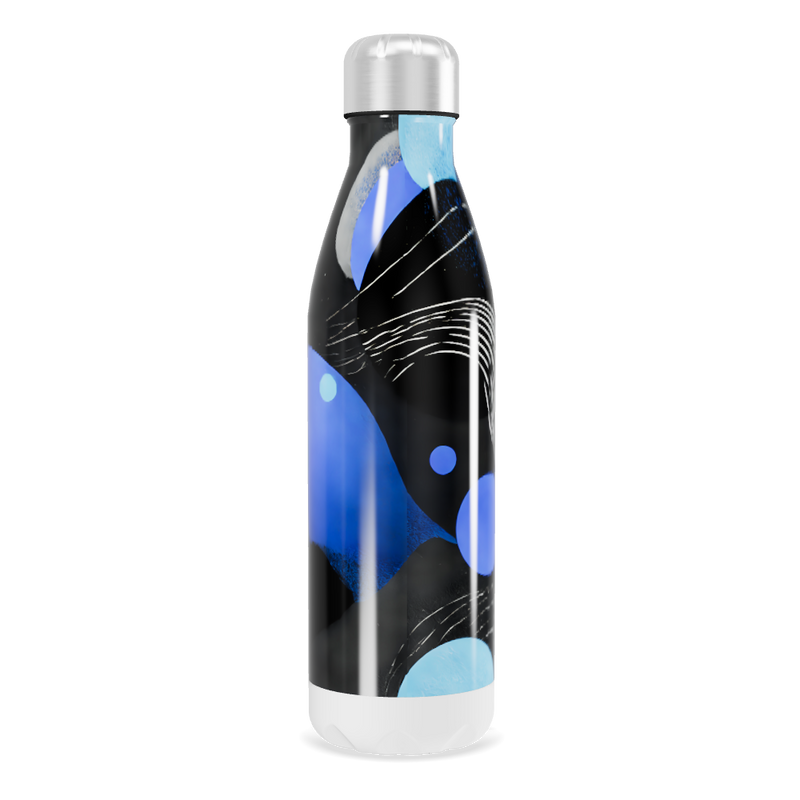 Garrafa Inox Estampada Azul e Preto