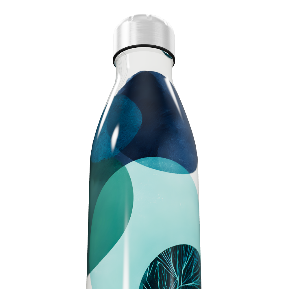 Garrafa Inox - Estampa Azul Verde