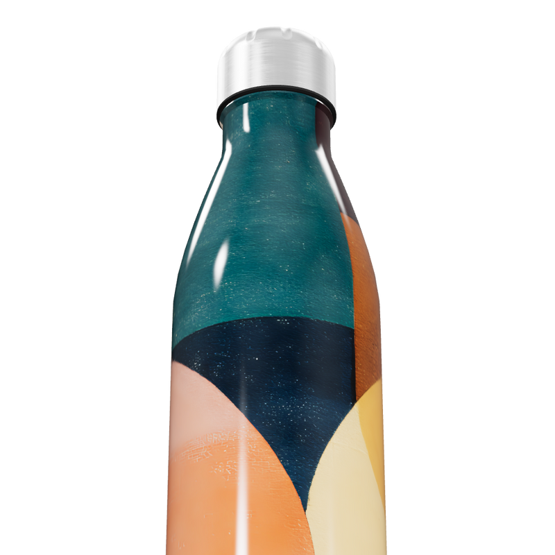 Garrafa Inox - Estampa Geométrica Colorida