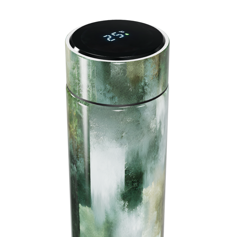 Garrafa Térmica Touch - Verde Estampa Abstrata