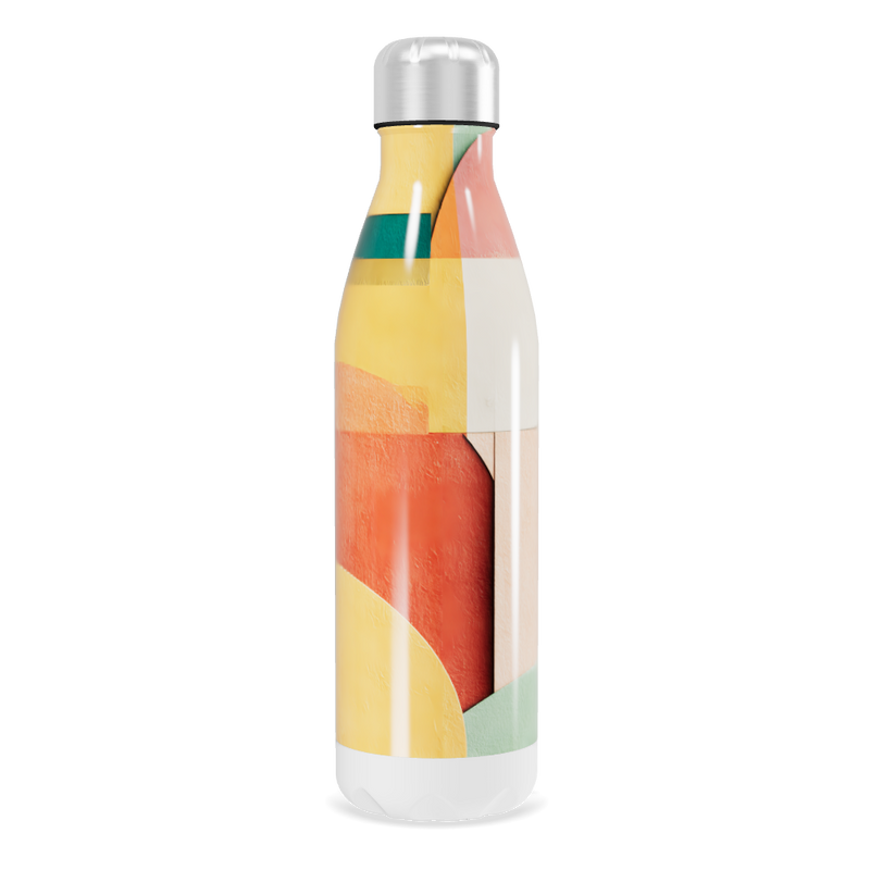 Garrafa Inox - Estampa Geométrica Colorida